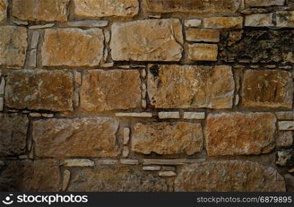 Aged coquina Stone wall texture or background. Large resolution