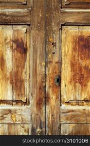 aged golden weathered wooden door retro vintage