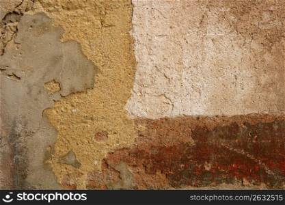 Aged grunge paint old painted wall golden background