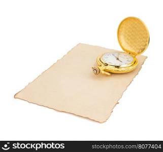 aged paper parchment isolated on white background