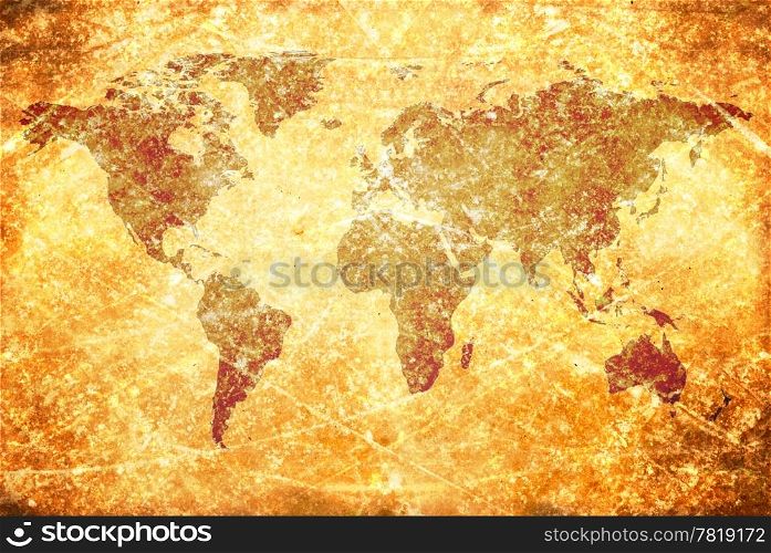 aged vintage world map texture and background