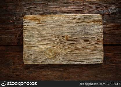 Aged wood cutting board as a copyspace background for any theme message