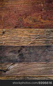 Aged wooden planks background from above