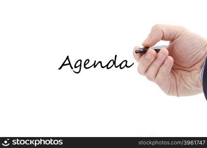 Agenda text concept isolated over white background