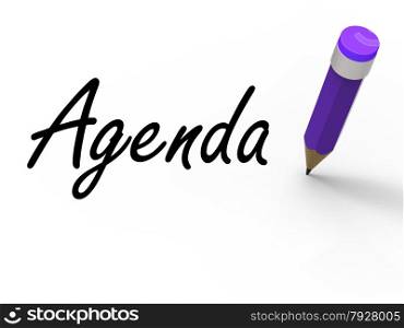 Agenda With Pencil Meaning Written Agendas Schedules or Outlines