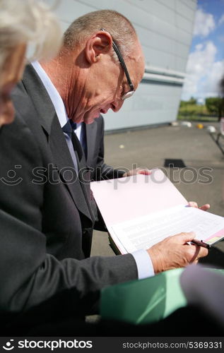 Agent going over paperwork