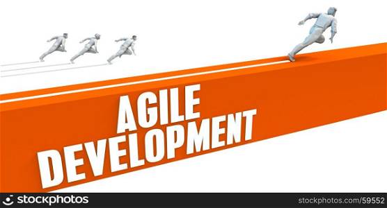 Agile Development Express Lane with Business People Running. Agile Development