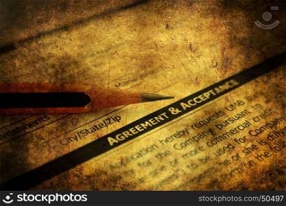 Agreement and acceptance grunge concept