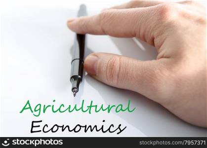 Agricultural economics text concept isolated over white background