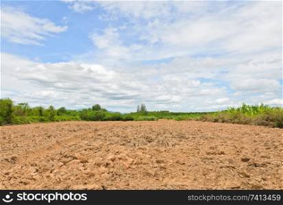 Agricultural plowed ground