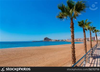 Aguilas beach Murcia Levante bay at Mediterranean sea of Spain