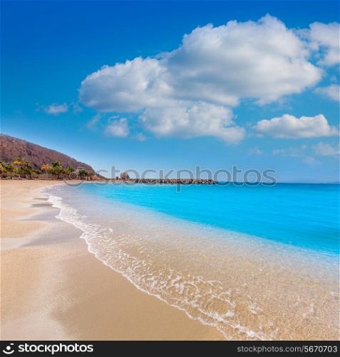 Aguilas beach Murcia Poniente bay at Mediterranean sea of Spain