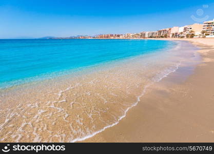 Aguilas beach Murcia Poniente bay at Mediterranean sea of Spain