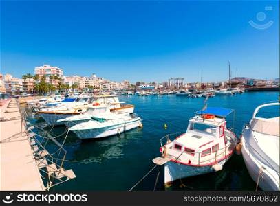 Aguilas port marina village Murcia in Spain at Mediterranean sea