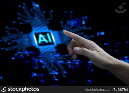 AI Learning and Artificial intelligence Machine Learning Business Internet modern Technology and networking Concept.