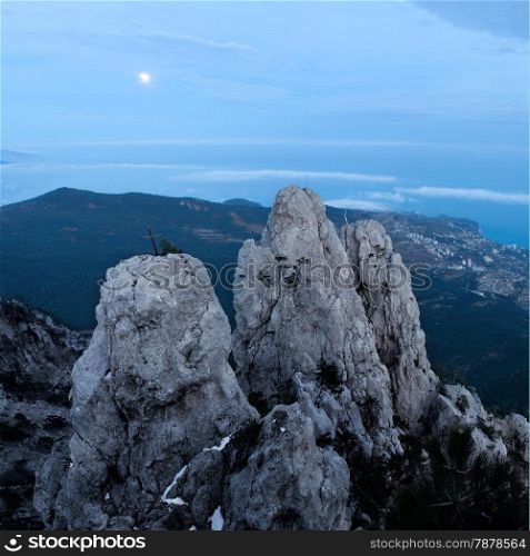 Ai-Petri mountain at night. Crimea, Ukraine