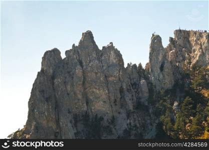 Ai-Petri rocks in Crimean mountains in autumn