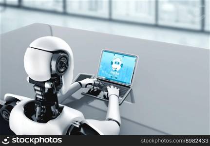 AI robot using modish computer software appliation. Chatbot software application for modish online business