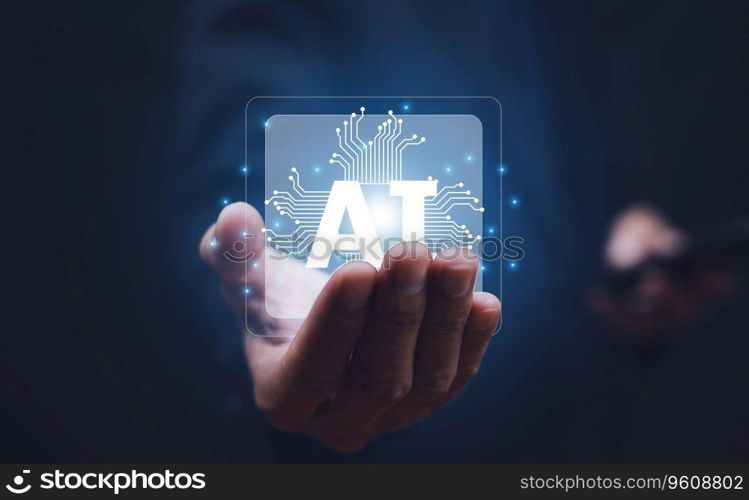 Ai technology, Artificial Intelligence. Hand holding Ai technology, Artificial Intelligence.