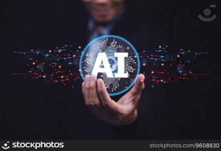 Ai technology, Artificial Intelligence. Hand holding Ai technology, Artificial Intelligence.