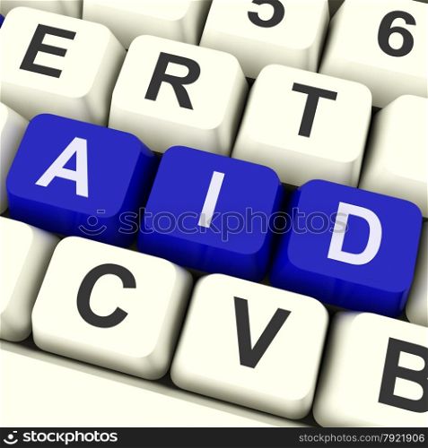 Aid Key Meaning Help Assist Or Rescue&#xA;