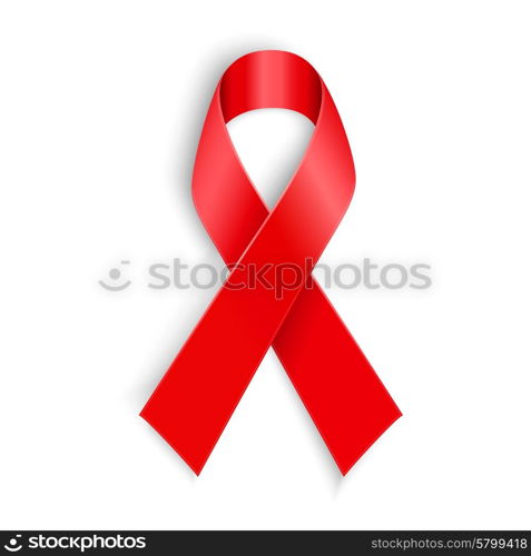 AIDS awareness red ribbon on white background.. AIDS Vector illustration AIDS awareness red ribbon on white background. awareness red ribbon on white background.