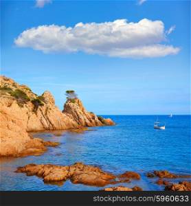Aigua Xelida beach Cala in Tamariu Parafrugell of Girona at Catalonia Spain
