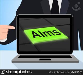 Aims Button Displaying Targeting Purpose And Aspiration