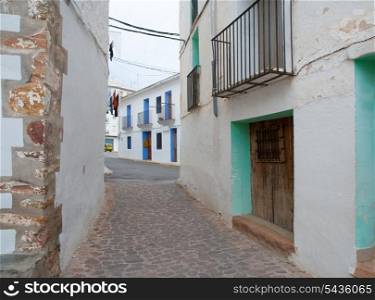 Ain village in Castellon whitewashed facades at Valencian community spain