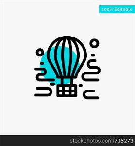 Air, Airdrop, tour, travel, balloon turquoise highlight circle point Vector icon