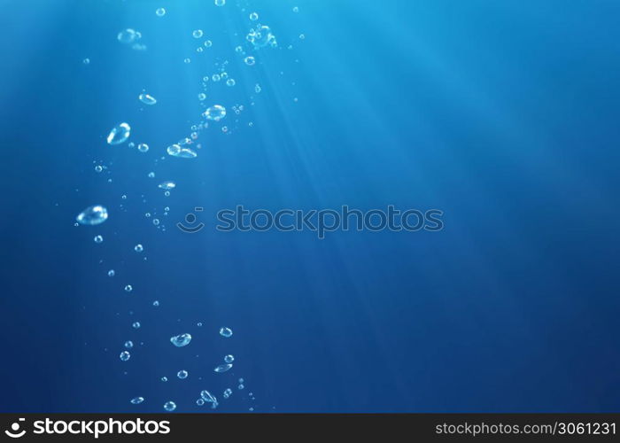 air bubbles under water - nature background