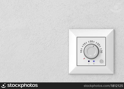 Air conditioner control panel (thermostat) on a gray wall