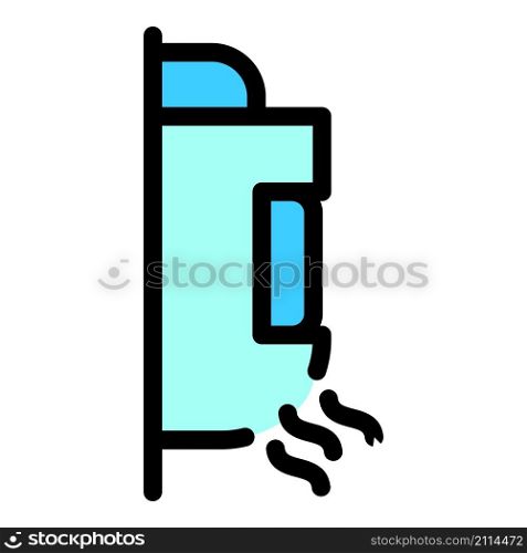 Air conditioner side view icon. Outline air conditioner side view vector icon color flat isolated. Air conditioner side view icon color outline vector
