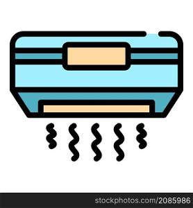 Air conditioning icon. Outline air conditioning vector icon color flat isolated. Air conditioning icon color outline vector