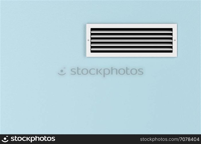 Air conditioning vent on the blue wall