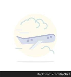 Air, Plane, Airplane, Fly Abstract Circle Background Flat color Icon