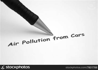 Air pollution from cars