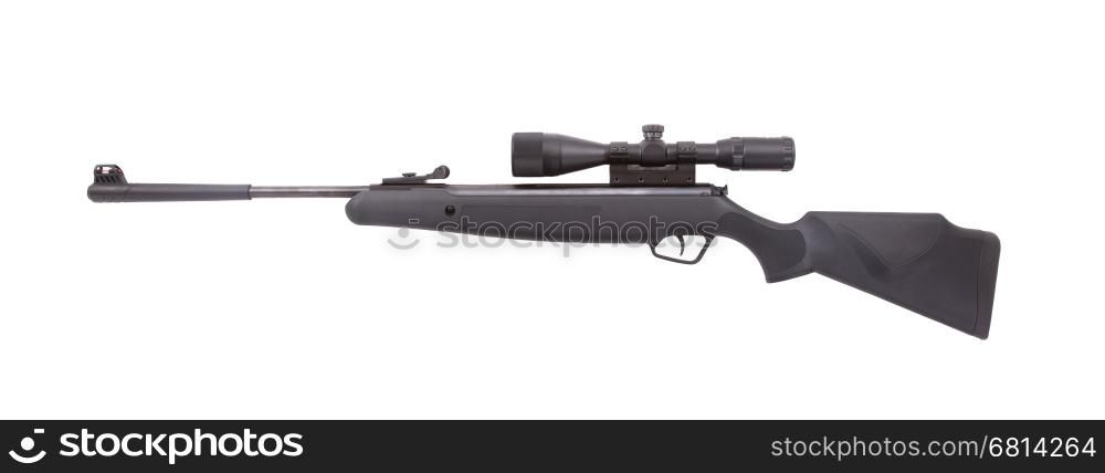 Air rifle isolated over white with clipping path