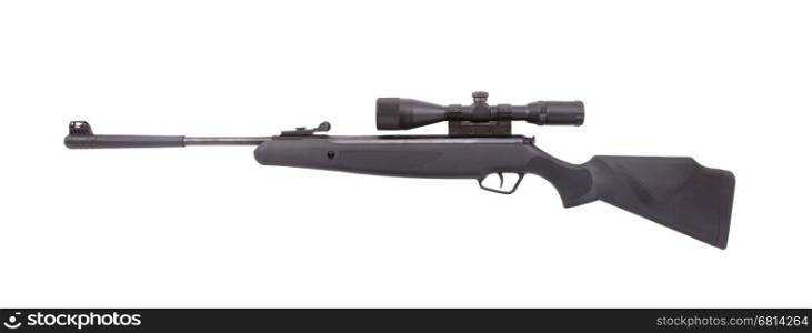 Air rifle isolated over white with clipping path