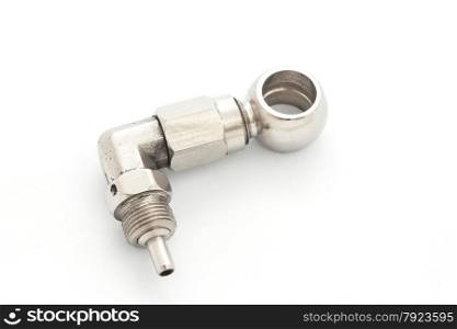 Air valve stem on white background