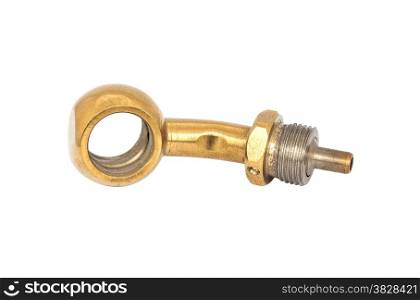 Air valve stem with clipping path on white background