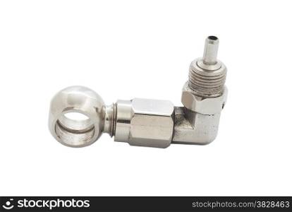 Air valve stem with clipping path on white background