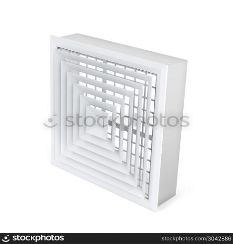 Air vent cover in square shape. Air vent cover on white background