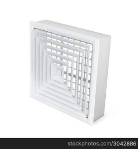 Air vent cover in square shape. Air vent cover on white background