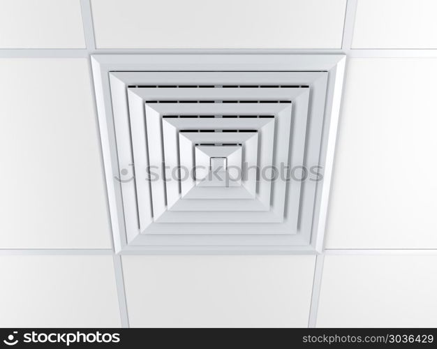 Air vent on a ceiling. Air vent on a ceiling, 3D illustration
