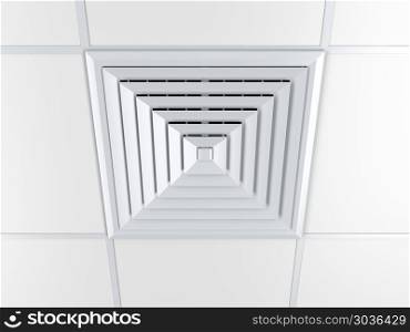 Air vent on a ceiling. Air vent on a ceiling, 3D illustration