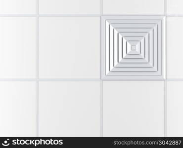 Air vent on the ceiling. Square air vent on the ceiling, 3D illustration