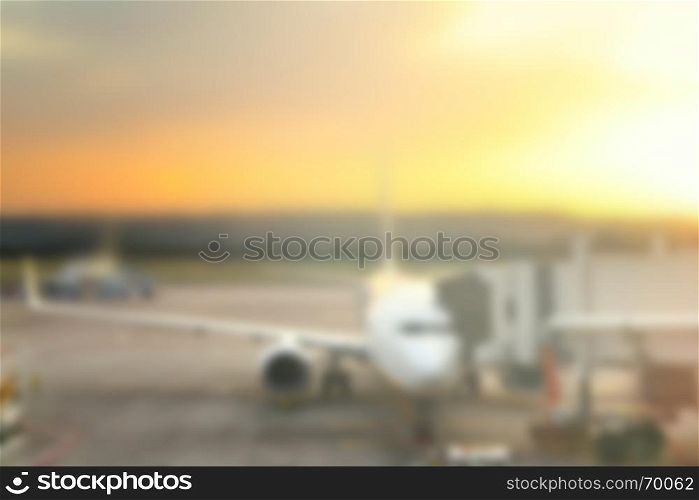 Aircraft in airport out of focus - defocused background