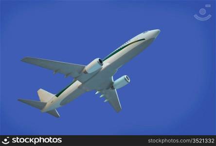 aircraft model on blue background, isolated, clipping path included