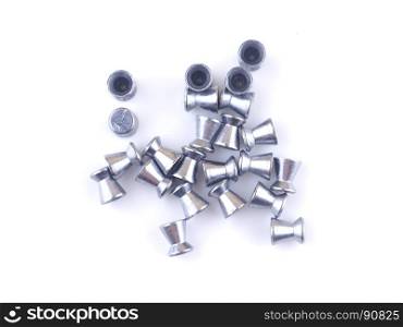 airgun bullets on a white background
